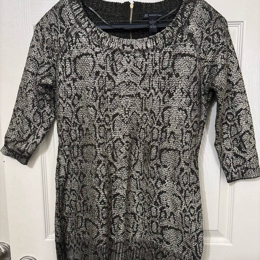 INC International Concepts Metallic Knit Sweater